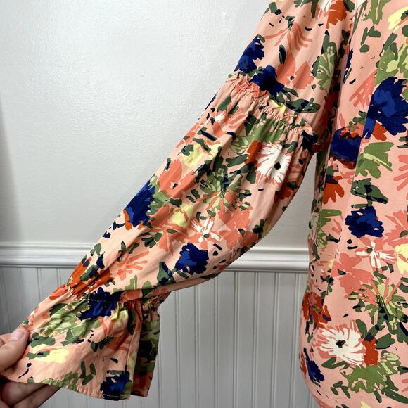 Eloquii Plus Size 18 Shirt Floral Peasant Top Ruffle Sleeve Boho Romantic Spring - Picture 5 of 10